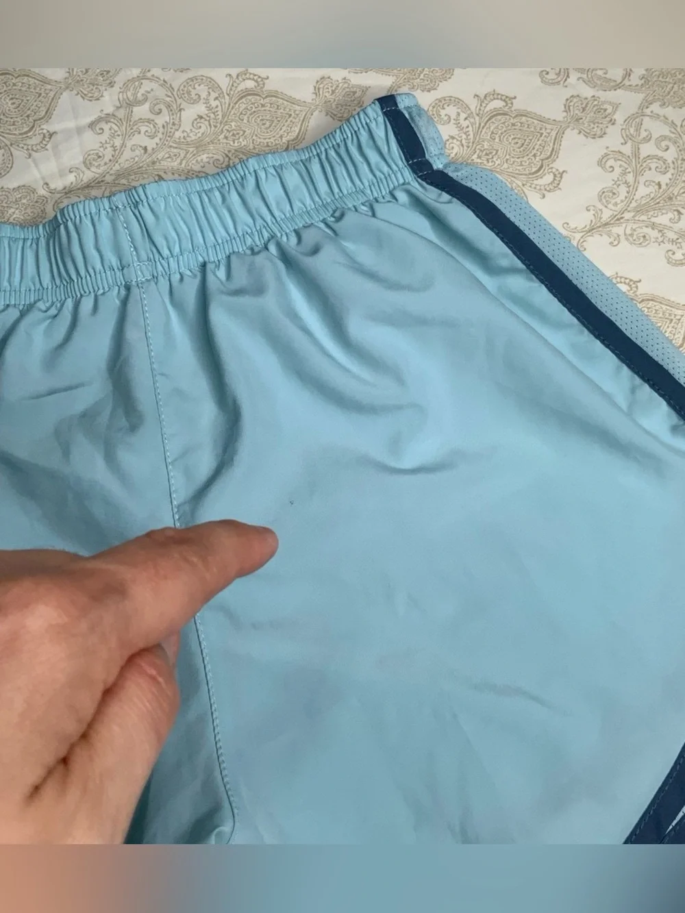 Women’s Nike Tempo Running Shorts XS Baby Blue/Gray Trim